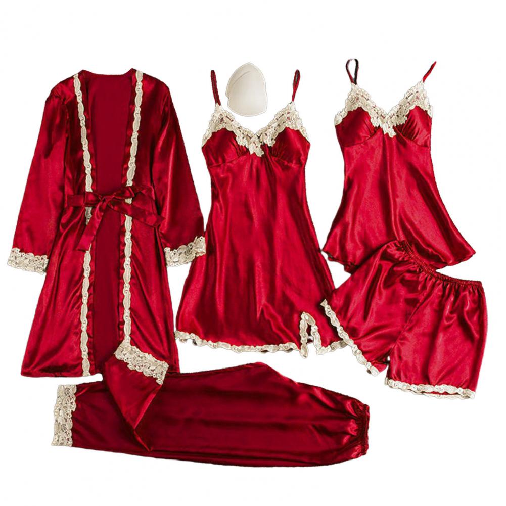 Robe Silk Women - Пижамный комплект в стиле шелка, элегантный